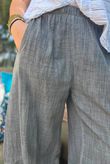 Frame Cotton Vintage Wash Barrel Pant Charcoal